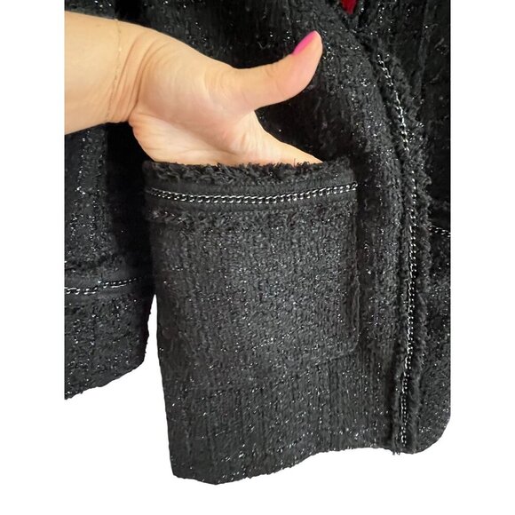 Basic House Women XS Black Tweed Midi Retro Minimalist Neutral Punk Grunge Indie - Picture 10 of 16